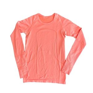 Lululemon Swiftly Tech Long-Sleeve Shirt Neon Orange Size 6